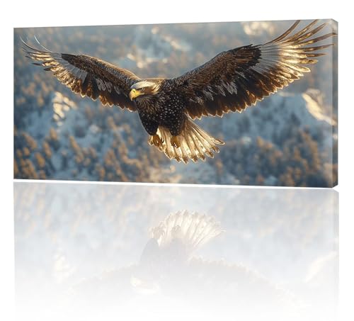 Malen Nach Zahlen Erwachsene, Malen Nach Zahlen Tier Adler, XXL DIY Ölgemälde Kit mit 3- Pinseln und Acrylfarben, Erwachsene Kunsthandwerk für Zuhause, Deko Wohnzimmer (Ohne Rahmen) 35x70cm w-236 von Tifnuer