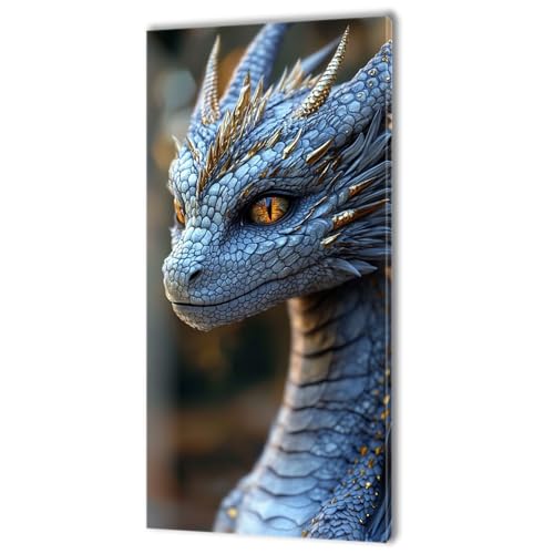 Malen Nach Zahlen Erwachsene, Malen Nach Zahlen Tier Drachen, XXL DIY Ölgemälde Kit mit 3- Pinseln und Acrylfarben, Erwachsene Kunsthandwerk für Zuhause, Deko Wohnzimmer (Ohne Rahmen) 70x140cm w-239 von Tifnuer