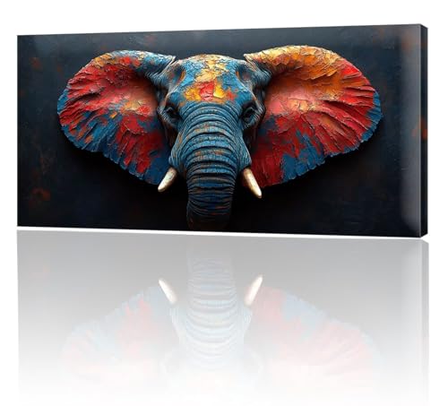 Malen Nach Zahlen Erwachsene, Malen Nach Zahlen Tier Elefant, XXL DIY Ölgemälde Kit mit 3- Pinseln und Acrylfarben, Erwachsene Kunsthandwerk für Zuhause, Deko Wohnzimmer (Ohne Rahmen) 90x180cm w-204 von Tifnuer