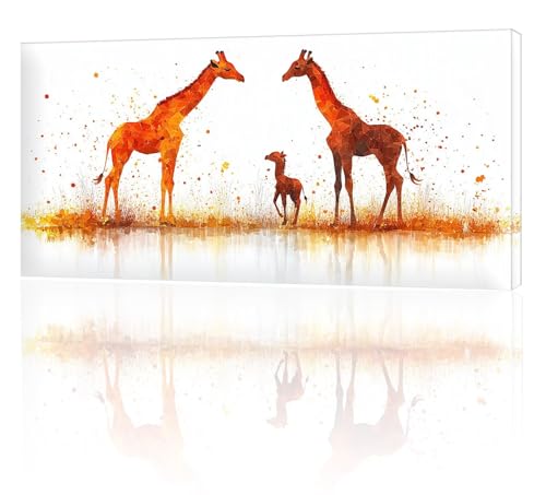 Malen Nach Zahlen Erwachsene, Malen Nach Zahlen Tier Giraffe, XXL DIY Ölgemälde Kit mit 3- Pinseln und Acrylfarben, Erwachsene Kunsthandwerk für Zuhause, Deko Wohnzimmer (Ohne Rahmen) 70x140cm w-258 von Tifnuer