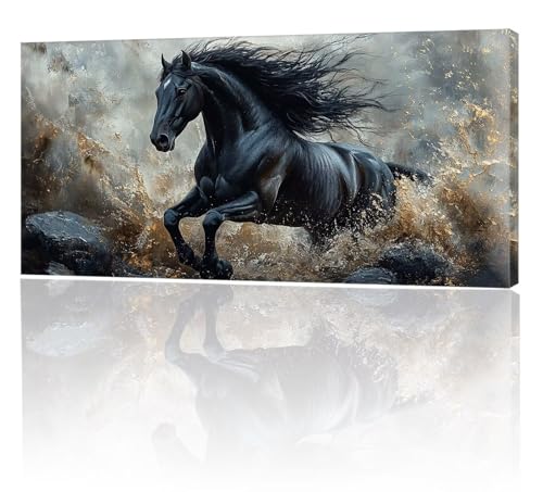 Malen Nach Zahlen Erwachsene, Malen Nach Zahlen Tier Pferd, XXL DIY Ölgemälde Kit mit 3- Pinseln und Acrylfarben, Erwachsene Kunsthandwerk für Zuhause, Deko Wohnzimmer (Ohne Rahmen) 70x140cm w-240 von Tifnuer