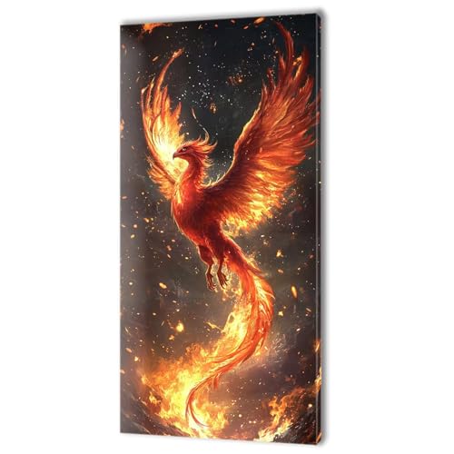Malen Nach Zahlen Erwachsene, Malen Nach Zahlen Tier Phönix, XXL DIY Ölgemälde Kit mit 3- Pinseln und Acrylfarben, Erwachsene Kunsthandwerk für Zuhause, Deko Wohnzimmer (Ohne Rahmen) 70x140cm w-203 von Tifnuer