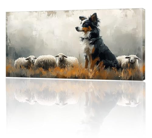 Malen Nach Zahlen Erwachsene, Malen Nach Zahlen Tier Schaf, XXL DIY Ölgemälde Kit mit 3- Pinseln und Acrylfarben, Erwachsene Kunsthandwerk für Zuhause, Deko Wohnzimmer (Ohne Rahmen) 70x140cm w-252 von Tifnuer