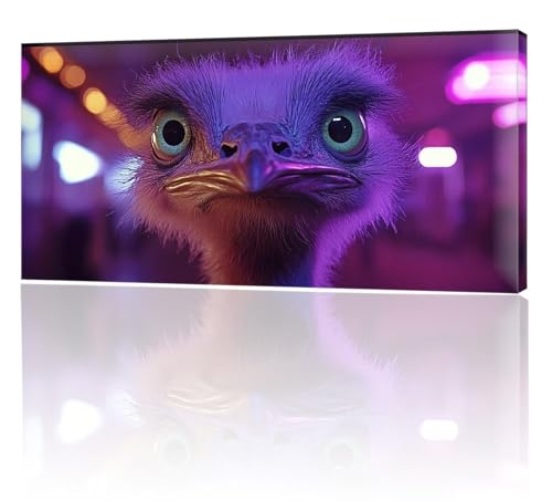 Malen Nach Zahlen Erwachsene, Malen Nach Zahlen Tier Strauß, XXL DIY Ölgemälde Kit mit 3- Pinseln und Acrylfarben, Erwachsene Kunsthandwerk für Zuhause, Deko Wohnzimmer (Ohne Rahmen) 70x140cm w-250 von Tifnuer