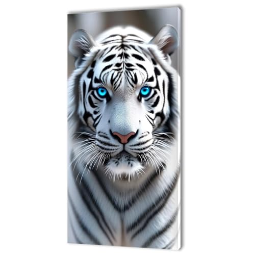 Malen Nach Zahlen Erwachsene, Malen Nach Zahlen Tier Tiger, XXL DIY Ölgemälde Kit mit 3- Pinseln und Acrylfarben, Erwachsene Kunsthandwerk für Zuhause, Deko Wohnzimmer (Ohne Rahmen) 70x140cm w-229 von Tifnuer