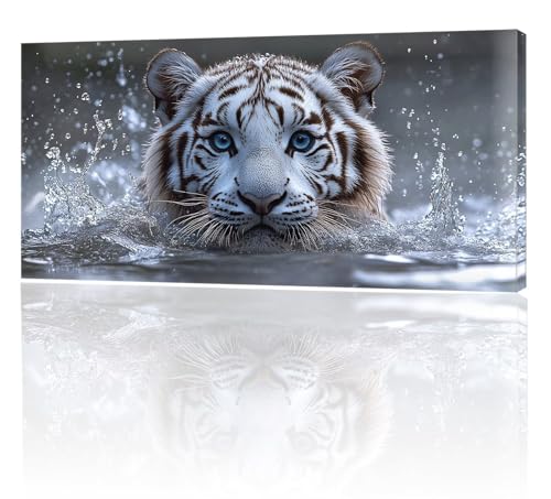 Malen Nach Zahlen Erwachsene, Malen Nach Zahlen Tier Tiger, XXL DIY Ölgemälde Kit mit 3- Pinseln und Acrylfarben, Erwachsene Kunsthandwerk für Zuhause, Deko Wohnzimmer (Ohne Rahmen) 70x140cm w-232 von Tifnuer