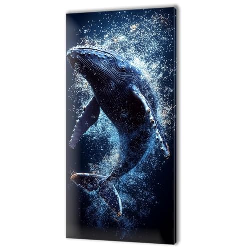 Malen Nach Zahlen Erwachsene, Malen Nach Zahlen Tier Wal, XXL DIY Ölgemälde Kit mit 3- Pinseln und Acrylfarben, Erwachsene Kunsthandwerk für Zuhause, Deko Wohnzimmer (Ohne Rahmen) 70x140cm w-217 von Tifnuer