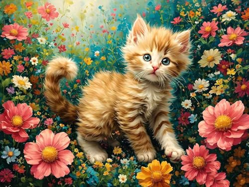 Malen Nach Zahlen Erwachsene Blumen Katze Malen Nach Zahlen Kinder, DIY Handgemalt Ölgemälde Kit, Mit 3 Pinsel und Hochwertige Acrylfarben Leinwand Basteln, für Home Wand Decor Geschenk 70x90cm w-250 Malen Nach Zahlen Erwachsene Blumen Katze Malen Nach Zahlen Kinder, DIY Handgemalt Ölgemälde Kit, Mit 3 Pinsel und Hochwertige Acrylfarben Leinwand Basteln, für Home Wand Decor Geschenk 70x90cm w-250 von Tifnuer