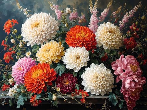 Malen Nach Zahlen Erwachsene Farbe Chrysantheme Malen Nach Zahlen Kinder, DIY Handgemalt Ölgemälde Kit, Mit 3 Pinsel und Hochwertige Acrylfarben Leinwand Basteln, für Home Decor Geschenk 50x65cm w-33 Malen Nach Zahlen Erwachsene Farbe Chrysantheme Malen Nach Zahlen Kinder, DIY Handgemalt Ölgemälde Kit, Mit 3 Pinsel und Hochwertige Acrylfarben Leinwand Basteln, für Home Decor Geschenk 50x65cm w-33 von Tifnuer