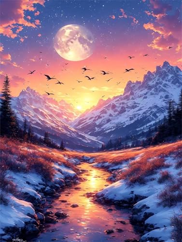 Malen Nach Zahlen Erwachsene Mond Bach Malen Nach Zahlen Kinder, DIY Handgemalt Ölgemälde Kit, Mit 3 Pinsel und Hochwertige Acrylfarben Leinwand Basteln, für Home Wand Decor Geschenk 90x120cm w-984 Malen Nach Zahlen Erwachsene Mond Bach Malen Nach Zahlen Kinder, DIY Handgemalt Ölgemälde Kit, Mit 3 Pinsel und Hochwertige Acrylfarben Leinwand Basteln, für Home Wand Decor Geschenk 90x120cm w-984 von Tifnuer
