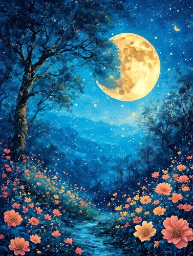 Malen Nach Zahlen Erwachsene Mond Blumenmeer Malen Nach Zahlen Kinder, DIY Handgemalt Ölgemälde Kit, Mit 3 Pinsel und Hochwertige Acrylfarben Leinwand Basteln, für Home Decor Geschenk 90x120cm w-970 Malen Nach Zahlen Erwachsene Mond Blumenmeer Malen Nach Zahlen Kinder, DIY Handgemalt Ölgemälde Kit, Mit 3 Pinsel und Hochwertige Acrylfarben Leinwand Basteln, für Home Decor Geschenk 90x120cm w-970 von Tifnuer
