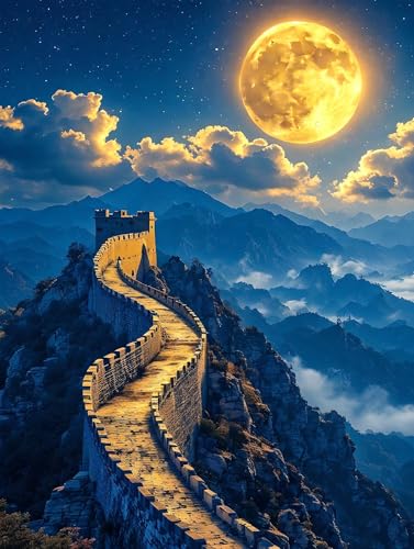 Malen Nach Zahlen Erwachsene Mond Große Mauer Malen Nach Zahlen Kinder, DIY Handgemalt Ölgemälde Kit, Mit 3 Pinsel und Hochwertige Acrylfarben Leinwand Basteln, für Home Decor Geschenk 90x120cm w-986 Malen Nach Zahlen Erwachsene Mond Große Mauer Malen Nach Zahlen Kinder, DIY Handgemalt Ölgemälde Kit, Mit 3 Pinsel und Hochwertige Acrylfarben Leinwand Basteln, für Home Decor Geschenk 90x120cm w-986 von Tifnuer