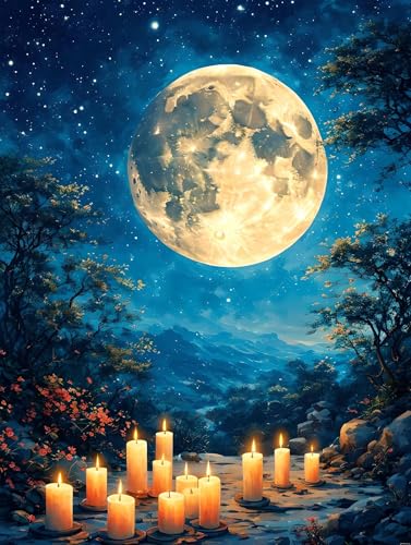 Malen Nach Zahlen Erwachsene Mond Kerze Malen Nach Zahlen Kinder, DIY Handgemalt Ölgemälde Kit, Mit 3 Pinsel und Hochwertige Acrylfarben Leinwand Basteln, für Home Wand Decor Geschenk 90x120cm w-972 Malen Nach Zahlen Erwachsene Mond Kerze Malen Nach Zahlen Kinder, DIY Handgemalt Ölgemälde Kit, Mit 3 Pinsel und Hochwertige Acrylfarben Leinwand Basteln, für Home Wand Decor Geschenk 90x120cm w-972 von Tifnuer