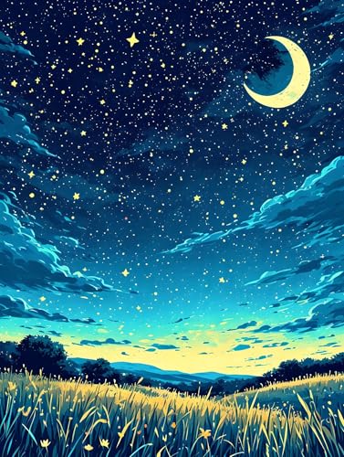 Malen Nach Zahlen Erwachsene Mond Szene Malen Nach Zahlen Kinder, DIY Handgemalt Ölgemälde Kit, Mit 3 Pinsel und Hochwertige Acrylfarben Leinwand Basteln, für Home Wand Decor Geschenk 90x120cm w-971 Malen Nach Zahlen Erwachsene Mond Szene Malen Nach Zahlen Kinder, DIY Handgemalt Ölgemälde Kit, Mit 3 Pinsel und Hochwertige Acrylfarben Leinwand Basteln, für Home Wand Decor Geschenk 90x120cm w-971 von Tifnuer