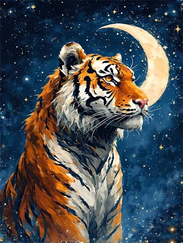 Malen Nach Zahlen Erwachsene Mond Tiger Malen Nach Zahlen Kinder, DIY Handgemalt Ölgemälde Kit, Mit 3 Pinsel und Hochwertige Acrylfarben Leinwand Basteln, für Home Wand Decor Geschenk 50x65cm w-974 Malen Nach Zahlen Erwachsene Mond Tiger Malen Nach Zahlen Kinder, DIY Handgemalt Ölgemälde Kit, Mit 3 Pinsel und Hochwertige Acrylfarben Leinwand Basteln, für Home Wand Decor Geschenk 50x65cm w-974 von Tifnuer