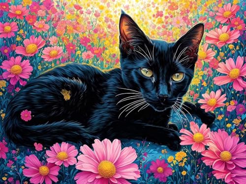 Malen Nach Zahlen Erwachsene Schwarz Katze Malen Nach Zahlen Kinder, DIY Handgemalt Ölgemälde Kit, Mit 3 Pinsel und Hochwertige Acrylfarben Leinwand Basteln, für Home Wand Decor Geschenk 70x90cm w-214 Malen Nach Zahlen Erwachsene Schwarz Katze Malen Nach Zahlen Kinder, DIY Handgemalt Ölgemälde Kit, Mit 3 Pinsel und Hochwertige Acrylfarben Leinwand Basteln, für Home Wand Decor Geschenk 70x90cm w-214 von Tifnuer
