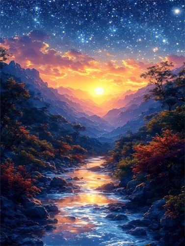 Malen Nach Zahlen Erwachsene Sternenhimmel Bach Malen Nach Zahlen Kinder, DIY Handgemalt Ölgemälde Kit, Mit 3 Pinsel und Hochwertige Acrylfarben Leinwand Basteln, für Home Decor Geschenk 50x65cm w-944 Malen Nach Zahlen Erwachsene Sternenhimmel Bach Malen Nach Zahlen Kinder, DIY Handgemalt Ölgemälde Kit, Mit 3 Pinsel und Hochwertige Acrylfarben Leinwand Basteln, für Home Decor Geschenk 50x65cm w-944 von Tifnuer