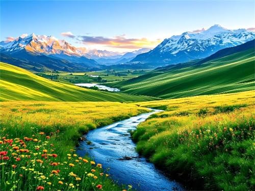 Malen Nach Zahlen Erwachsene Wiese Bach Malen Nach Zahlen Kinder, DIY Handgemalt Ölgemälde Kit, Mit 3 Pinsel und Hochwertige Acrylfarben Leinwand Basteln, für Home Wand Decor Geschenk 90x120cm w-66 Malen Nach Zahlen Erwachsene Wiese Bach Malen Nach Zahlen Kinder, DIY Handgemalt Ölgemälde Kit, Mit 3 Pinsel und Hochwertige Acrylfarben Leinwand Basteln, für Home Wand Decor Geschenk 90x120cm w-66 von Tifnuer
