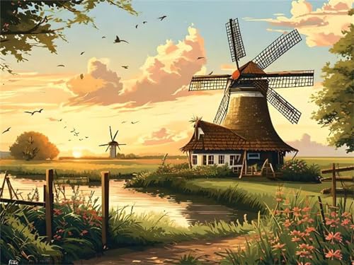 Malen Nach Zahlen Erwachsene Windmühlen-Landschaft Malen Nach Zahlen Bild, DIY Malen Nach Zahlen Kinder Ölgemälde Set für Anfänger mit 3-Pinseln und Acrylfarbe für Home Wand Dekor 20x30cm I-7607 Malen Nach Zahlen Erwachsene Windmühlen-Landschaft Malen Nach Zahlen Bild, DIY Malen Nach Zahlen Kinder Ölgemälde Set für Anfänger mit 3-Pinseln und Acrylfarbe für Home Wand Dekor 20x30cm I-7607 von Tifnuer
