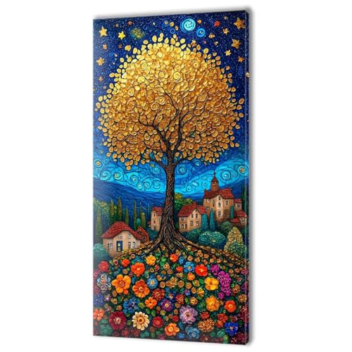 Malen Nach Zahlen Farbe Baum, Malen Nach Zahlen Kinder, DIY Set Erwachsene Großes XXL, Handgemalt Ölgemälde Leinwand Kit Basteln Erwachsene, Home Deko, Weihnachten, Frauen Geschenk 100x200cm w-69 von Tifnuer