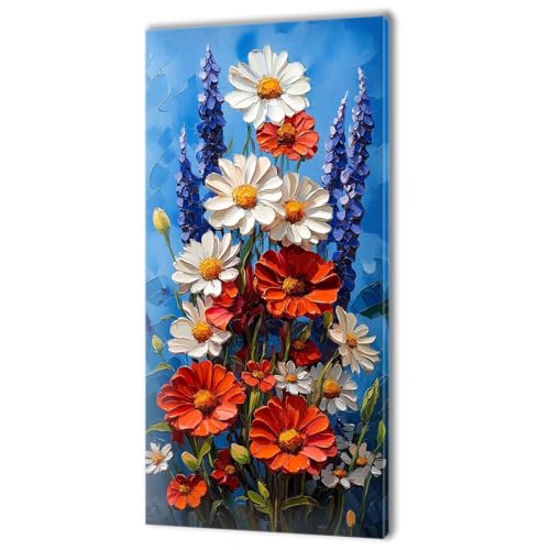 Malen Nach Zahlen Farbe Blumen, Malen Nach Zahlen Kinder, DIY Set Erwachsene Großes XXL, Handgemalt Ölgemälde Leinwand Kit Basteln Erwachsene, Home Deko, Weihnachten, Frauen Geschenk 100x200cm w-49 von Tifnuer