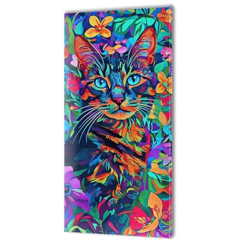 Malen Nach Zahlen Farbe Katze, Malen Nach Zahlen Kinder, DIY Set Erwachsene Großes XXL, Handgemalt Ölgemälde Leinwand Kit Basteln Erwachsene, Home Deko, Weihnachten, Frauen Geschenk 100x200cm w-57 von Tifnuer