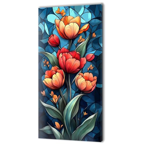 Malen Nach Zahlen Farbe Tulpe, Malen Nach Zahlen Kinder, DIY Set Erwachsene Großes XXL, Handgemalt Ölgemälde Leinwand Kit Basteln Erwachsene, Home Deko, Weihnachten, Frauen Geschenk 100x200cm w-75 von Tifnuer