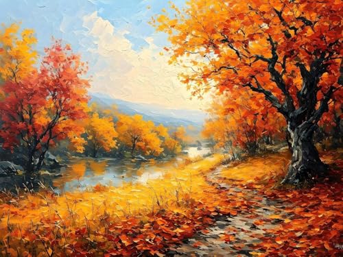 Malen Nach Zahlen Herbst Szene Malen Nach Zahlen Erwachsene, DIY Kinder Öl Leinwand Gemälde Set für Anfänger, Mit Knitterfreie Leinwand, Pinsels und Acrylfarbe für Home Dekor 40x50cm Ohne Rahmen w-405 Malen Nach Zahlen Herbst Szene Malen Nach Zahlen Erwachsene, DIY Kinder Öl Leinwand Gemälde Set für Anfänger, Mit Knitterfreie Leinwand, Pinsels und Acrylfarbe für Home Dekor 40x50cm Ohne Rahmen w-405 von Tifnuer