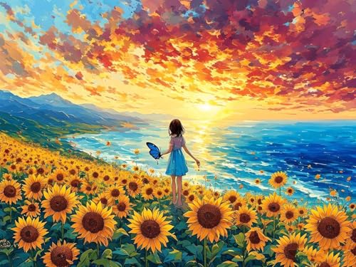 Malen Nach Zahlen Sonnenuntergang Sonnenblume Malen Nach Zahlen Erwachsene, DIY Kinder Öl Leinwand Gemälde Set für Anfänger, Mit Knitterfreie Leinwand, Pinsels und Acrylfarbe 50x70cm Ohne Rahmen w-345 Malen Nach Zahlen Sonnenuntergang Sonnenblume Malen Nach Zahlen Erwachsene, DIY Kinder Öl Leinwand Gemälde Set für Anfänger, Mit Knitterfreie Leinwand, Pinsels und Acrylfarbe 50x70cm Ohne Rahmen w-345 von Tifnuer