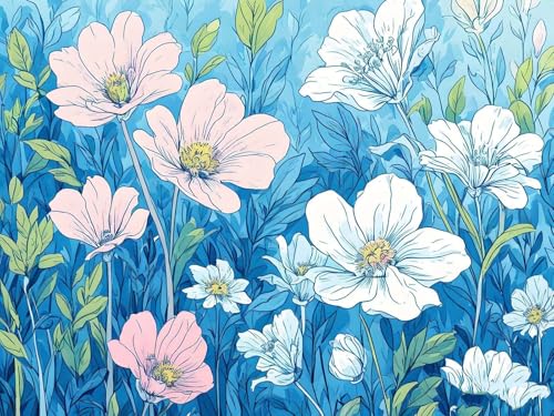 Malen Nach Zahlen Weiß Blume Malen Nach Zahlen Erwachsene, DIY Kinder Öl Leinwand Gemälde Set für Anfänger, Mit Knitterfreie Leinwand, Pinsels und Acrylfarbe für Home Dekor 60x80cm (Ohne Rahmen) w-5 Malen Nach Zahlen Weiß Blume Malen Nach Zahlen Erwachsene, DIY Kinder Öl Leinwand Gemälde Set für Anfänger, Mit Knitterfreie Leinwand, Pinsels und Acrylfarbe für Home Dekor 60x80cm (Ohne Rahmen) w-5 von Tifnuer