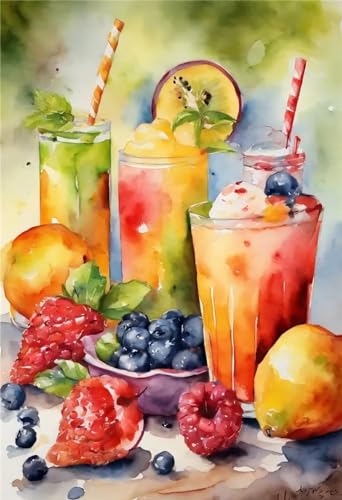 Tifnuer 5D Diamond Painting Abstrakter Saft Diy Set Erwachsene Diamant Painting Bilder Full Drill Square Malen Nach Zahlen Basteln Weihnachten Geschenke für Mädchen Home Wand Décor 30x40cm I-416 von Tifnuer