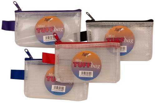 Mini (13cm x 8cm) Tuff Taschen klar verstärkte Aufbewahrung Taschen Zippa Reissverschluss Etui Schutzhülle Schwerlast 301340 (6er Pack) von Tiger