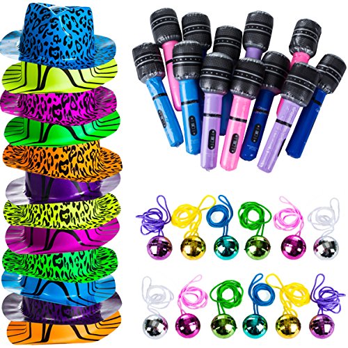 Tigerdoe Rock N Roll Party Favors - 36 Pc Set - Rockstar-Party-Hüte, Disco-Kugel-Ketten, aufblasbare Mikrofone - Rocker Party Supplies Tigerdoe Rock N Roll Party Favors - 36 Pc Set - Rockstar-Party-Hüte, Disco-Kugel-Ketten, aufblasbare Mikrofone - Rocker Party Supplies von Tigerdoe