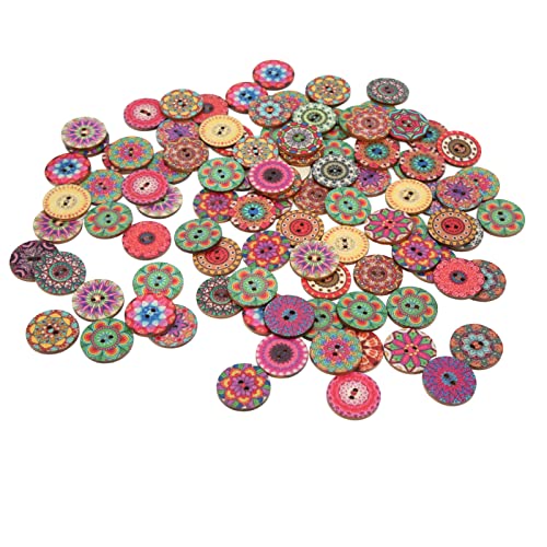 100pcs 25mm Holzknöpfe Retro Blumenmuster, Multifunktions -DIY 100pcs 25mm Holzknöpfe Retro Blumenmuster, Multifunktions -DIY von Tihebeyan