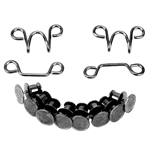 Seamless Einstellbare Taillenschnalle für Jeanshosen, Abnehmbare Wiederverwendbare Knopfstifte für Handwerksprojekte, Beliebt in DIY, Edelstahl 8x + 4x Haken, Haushalt (BLACK) von Tihebeyan