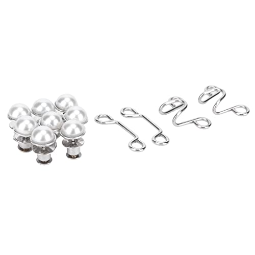 Seamless Einstellbare Taillenschnalle für Jeanshosen, Abnehmbare Wiederverwendbare Knopfstifte für Handwerksprojekte, Beliebt in DIY, Edelstahl 8x + 4x Haken, Haushalt (WHITE) von Tihebeyan