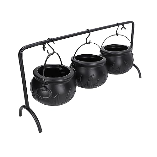 Tihebeyan Halloween Hexen Bonboneimer Geräumige Interieur Lustige Requisiten für Kinderbühnenshows, ABS Iron Cauldron für Halloween -Rollenspiele von Tihebeyan