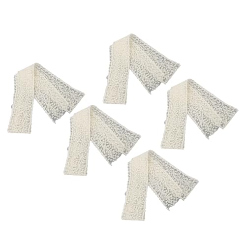 Tihebeyan Vintage Beige Spitzenausstattungsband für Bastelprojekte und Nähen, 5 Rollen 2 -Yard -Dekorationsband für Hochzeitsdekoration von Tihebeyan