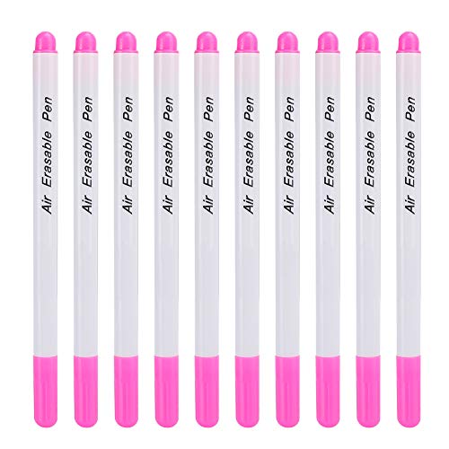 Tihebeyan Wasserlösliche Stoffmarker, 10pcs Stoffmarker Stift Wasser Löslich Löschbares DIY -Schneiderzeug für Kleidungsschuhe Leder (Einköpfige Rosenrot) von Tihebeyan