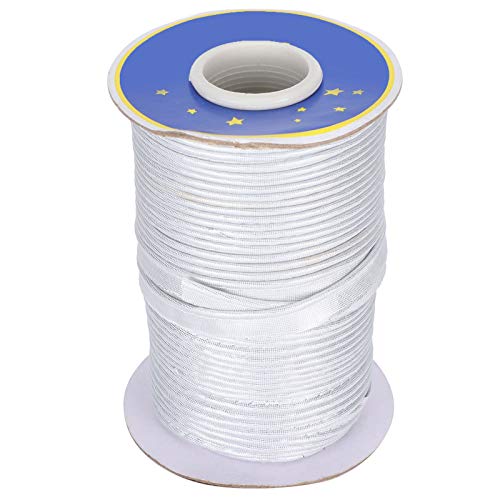 Paspelband Zum Nähen, 70yd Polyesterfaser Besatz Crafts Kantengeflecht Paspel Schrägband Trimmt DIY Schräggeflecht Rohrleitungsvorspannung Edging Braid Exquisite Waschbare Satin Binden Säumen Silber von Tiiyee