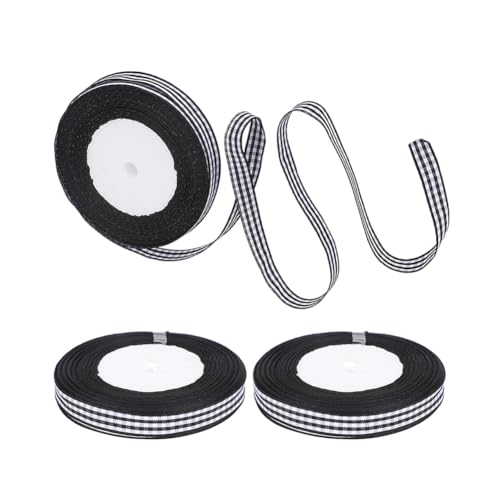 Tiiyee Gingham Ribbon, 3 Rollen schwarz weiß kariertes Band Polyester kariert Wickelband Geschenkband DIY Handwerk Kranz Party Dekorationen für Schleifen Nähen Geschenkverpackung Hochzeit Brautparty Tiiyee Gingham Ribbon, 3 Rollen schwarz weiß kariertes Band Polyester kariert Wickelband Geschenkband DIY Handwerk Kranz Party Dekorationen für Schleifen Nähen Geschenkverpackung Hochzeit Brautparty von Tiiyee