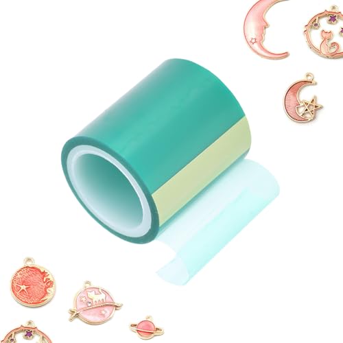 Nahtlose Papierband, Craft Tape Klebeband UV Harz Nahtloses Anti-leck-klebeband Metall Hohlrahmen Anhänger Schmuck Charm DIY Epoxidharz Handwerk Pet Film Transparent Jewelry werkzeug Grün von Tiiyee