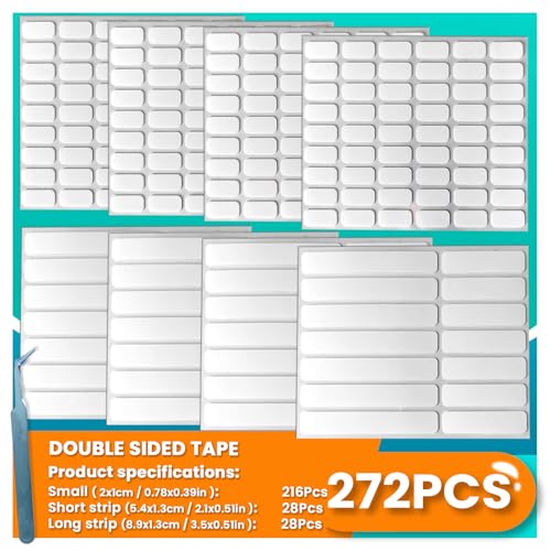 Tikfoam 272 Stück Heavy Duty Doppelseitiges Klebeband, Abnehmbare Montagepunkte, Multifunktionsband für Foto, Poster, Handwerk, Dekoration, Partybedarf Tikfoam 272 Stück Heavy Duty Doppelseitiges Klebeband, Abnehmbare Montagepunkte, Multifunktionsband für Foto, Poster, Handwerk, Dekoration, Partybedarf von Tikfoam