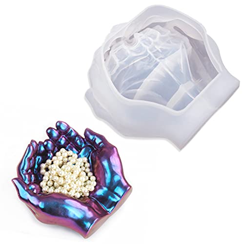 TikooTik Aschenbecher Epoxidharz Formen Kreative Hand Ashtray Silikonform Hand Gießformen für DIY Aschenbecher, Schmuck Aufbewahrungsbox, Kerzenhalter (Hand Ashtray Mold) von TikooTik