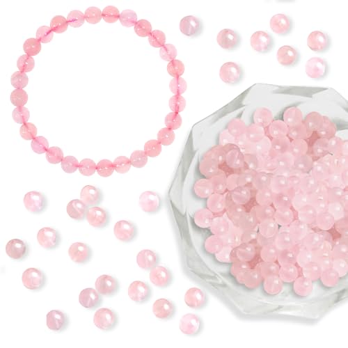 120 Stück Edelsteinperlen zum Auffädeln, Runde 6mm Naturstein Rosenquarz Perlen mit Loch, Edelstein Perlen Kristall, Lose Rosenquarz Edelstein Steinperlen für Armbänder Ketten Machen 120 Stück Edelsteinperlen zum Auffädeln, Runde 6mm Naturstein Rosenquarz Perlen mit Loch, Edelstein Perlen Kristall, Lose Rosenquarz Edelstein Steinperlen für Armbänder Ketten Machen von Tikplus
