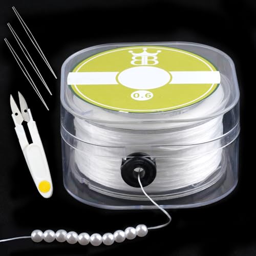 120m Nylonfaden Transparent, 0.6mm Elastisch Gummiband für Armbänder, Elastisches Band für Armbänder, Perlen Faden mit Perlennadel und Schere, Faden Für Armbänder, für DIY, Armbänder usw. 120m Nylonfaden Transparent, 0.6mm Elastisch Gummiband für Armbänder, Elastisches Band für Armbänder, Perlen Faden mit Perlennadel und Schere, Faden Für Armbänder, für DIY, Armbänder usw. von Tikplus