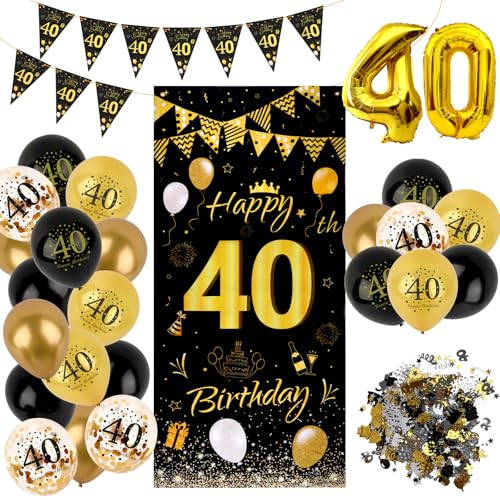 18 geburtstag deko, deko 18. geburtstag junge "Happy Birthday" geburtstagsbanner, luftballons 18 deko, Wimpelbanner Girlande Flagge, Konfetti 18. tischdeko, Geschenke für 18 jährige jungen (40s) von Tikplus