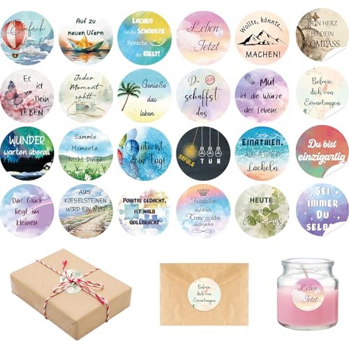 240 Stück Sticker Sprüche, 4 cm Motivationssticker Deutsch, Spüche Aufkleber Bunt, Inspirierende Aufkleber mit Positiven Sprüchen für Geschenk Fotoalbum Scrapbook Umschlag von Tikplus