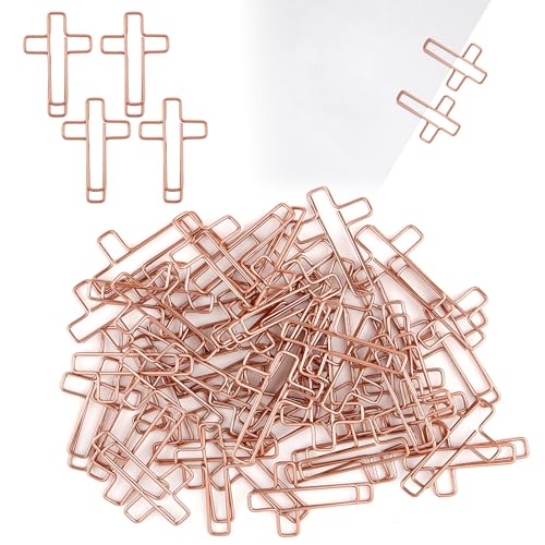 50 Stück Rose Gold Kreuz Büroklammern, Büroklammern Motiv, Büroklammern Kreuz Set, Klein Büroklammer Kreuz für Büro,Schule,Klassenzimmer, Aktenklammer - Kreuz 50 Stück Rose Gold Kreuz Büroklammern, Büroklammern Motiv, Büroklammern Kreuz Set, Klein Büroklammer Kreuz für Büro,Schule,Klassenzimmer, Aktenklammer - Kreuz von Tikplus
