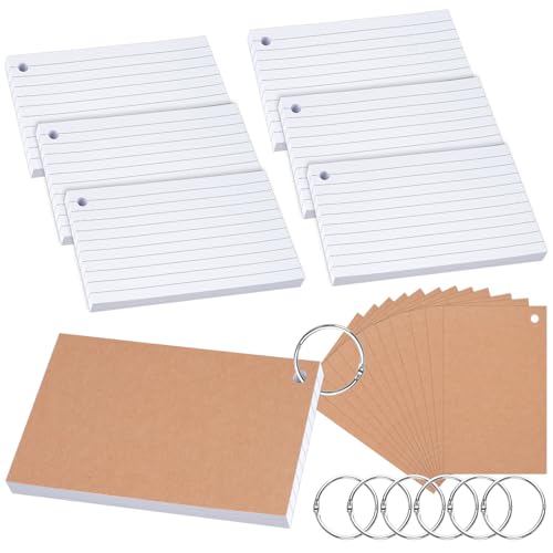 Karteikarten Klein, 300 Blatt Karteikarten Liniert din A7, Flashcards mit Binderingen, Kraftpapier Karten, Linierte Vokabelkarten, Trennblätter Lernkarten für Schulsachen, Haus Lernen Zubehör Karteikarten Klein, 300 Blatt Karteikarten Liniert din A7, Flashcards mit Binderingen, Kraftpapier Karten, Linierte Vokabelkarten, Trennblätter Lernkarten für Schulsachen, Haus Lernen Zubehör von Tikplus
